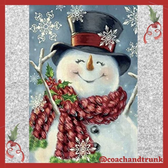 Double Sided Colorful Adorable Snow Person Medium Weight Material - Picture 4 of 4